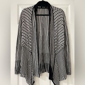 NIC+ZOE Black and White Chevron Cardigan Sweater